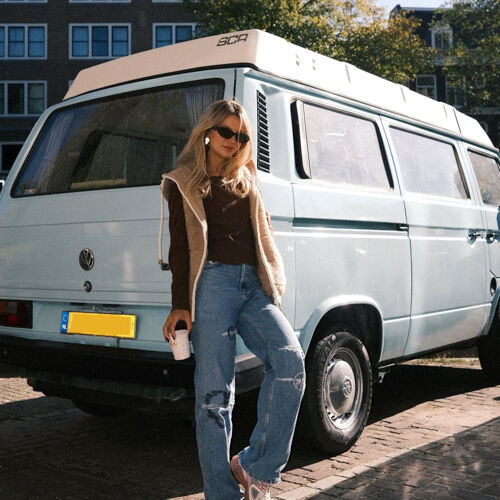 Pull col rond en cachemire en tricot fin